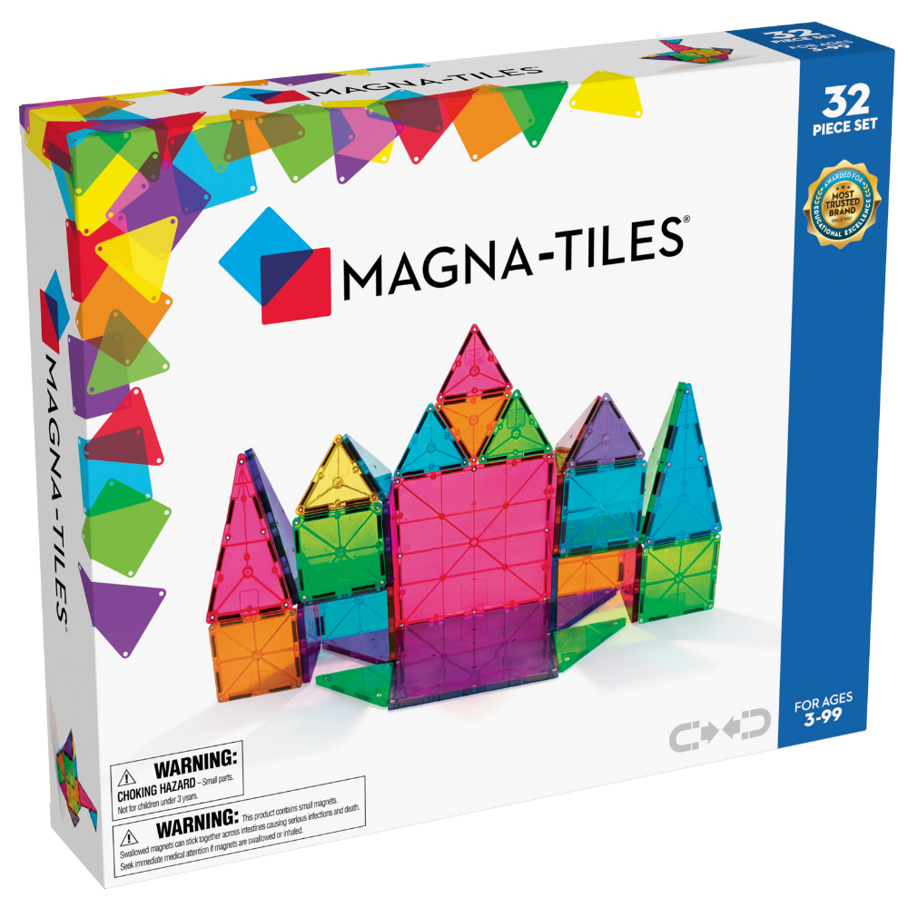 Magna-Tiles 32-Piece Building Set, Clear