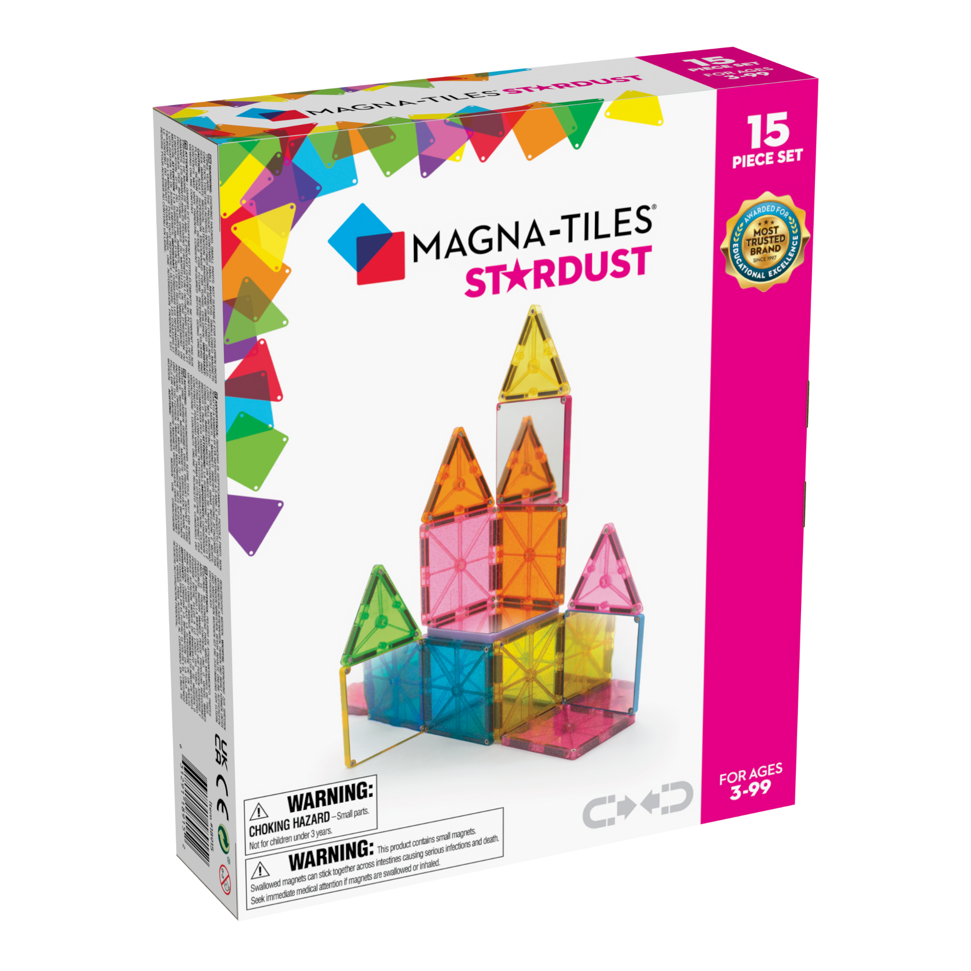 Magna-Tiles 18915 15Piece Stardust Set, The Original, Award