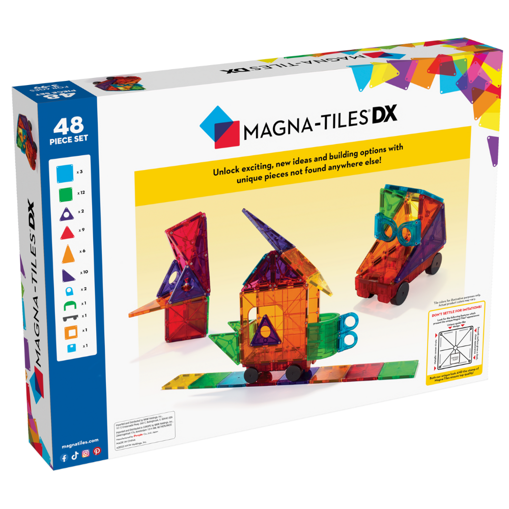 Back of MAGNA-TILES® Deluxe 48-Piece Set package