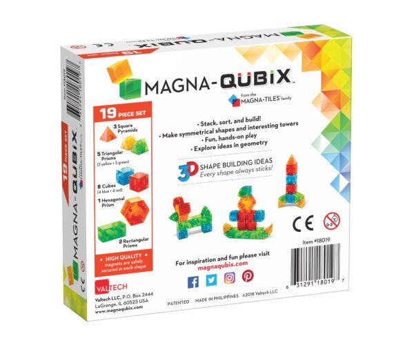 Back Of Box For Magna-Qubix®19-Piece Set