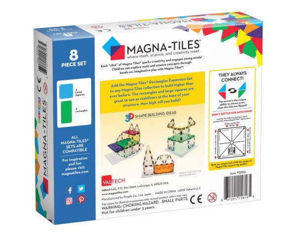 Back Of Magna-Tiles® Rectangles 8-Piece Expansion Set Box