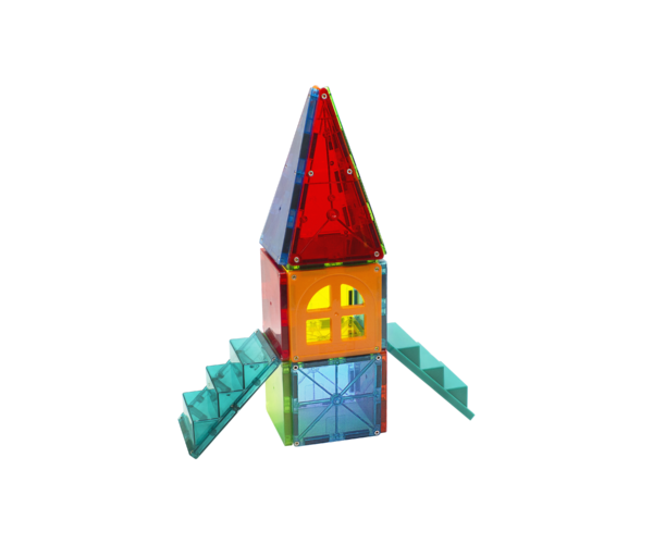 Example tower build with stairs from MAGNA-TILES® Metropolis 110-Piece Set