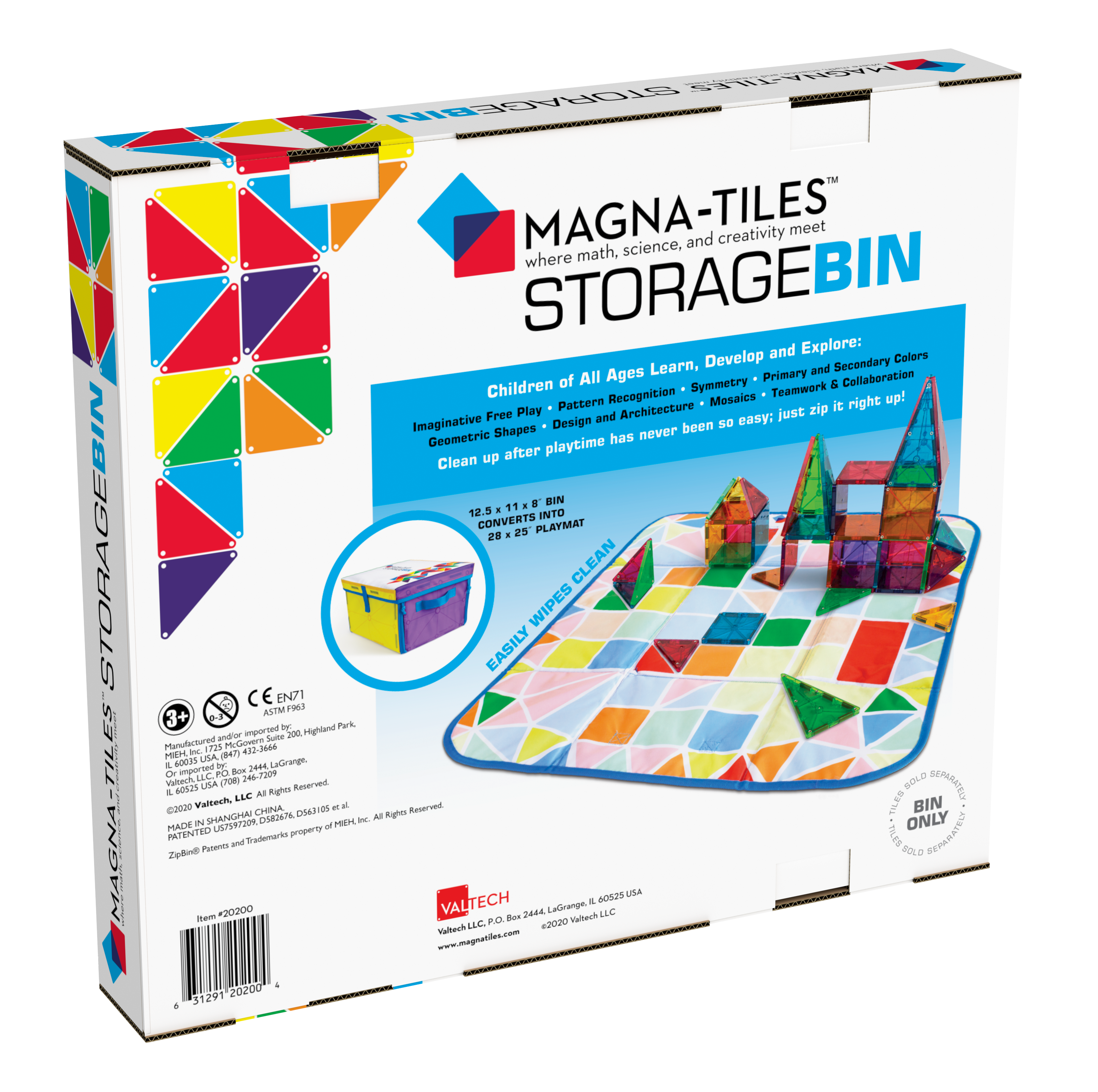 Back of MAGNA-TILES® Storage Bin & Interactive Play-Mat