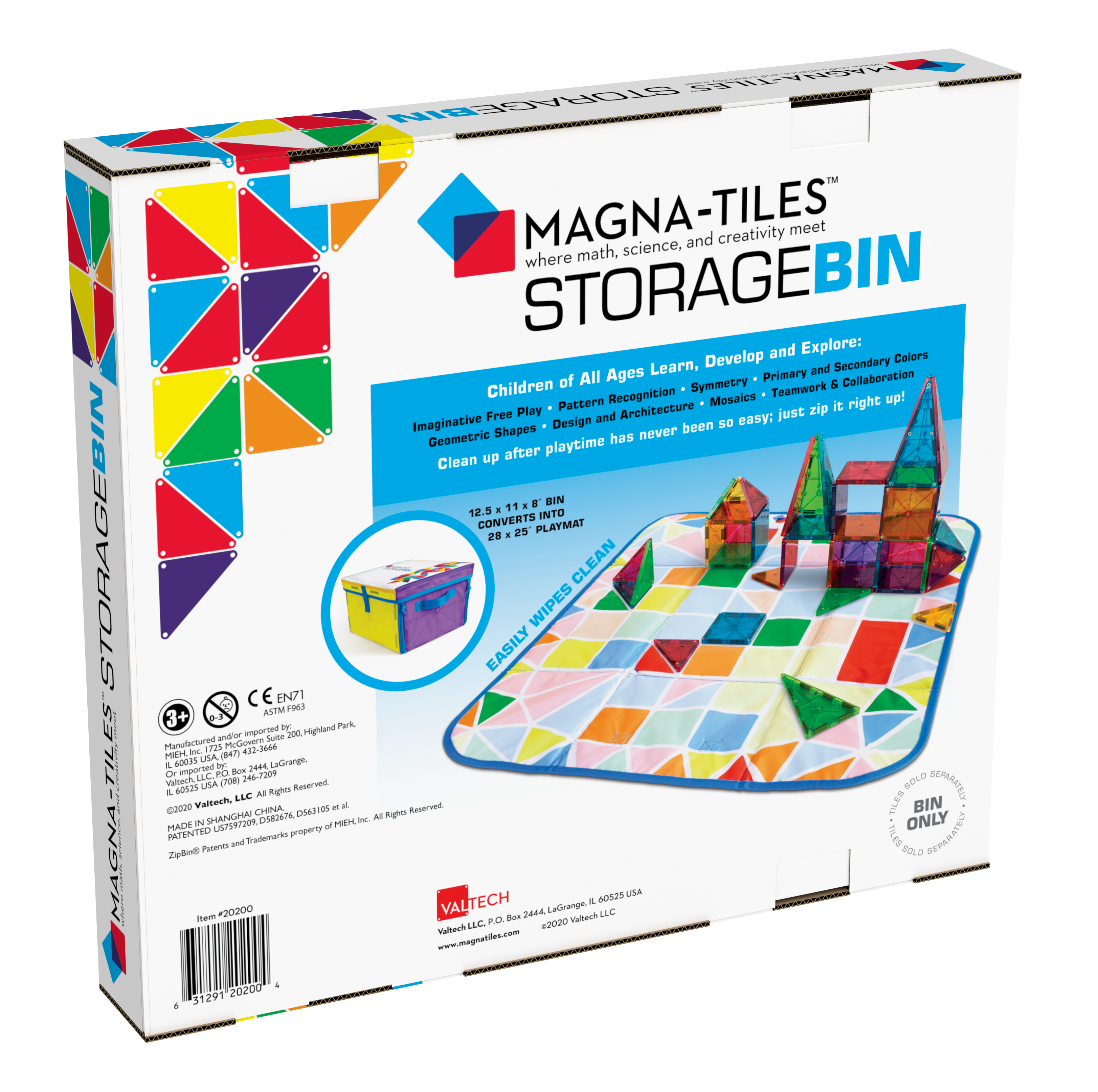 Back of MAGNA-TILES® Storage Bin & Interactive Play-Mat