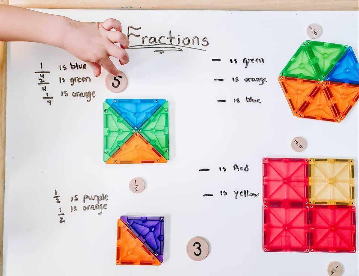 Fractions using Magna-Tiles