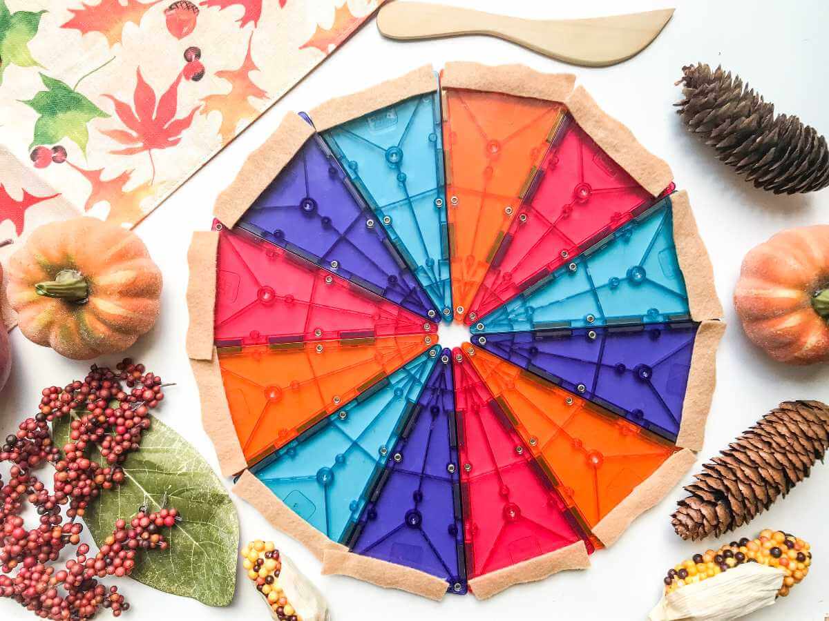 Thanksgiving pie made with Magna-Tiles