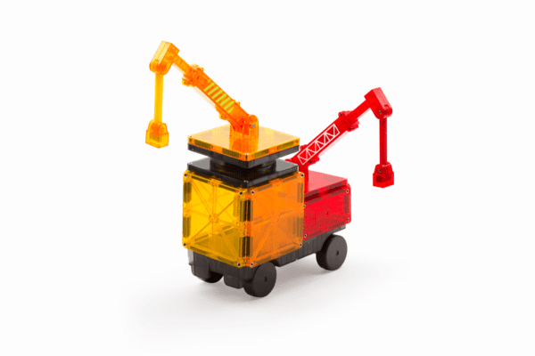Red And Yellow Crane On Truck