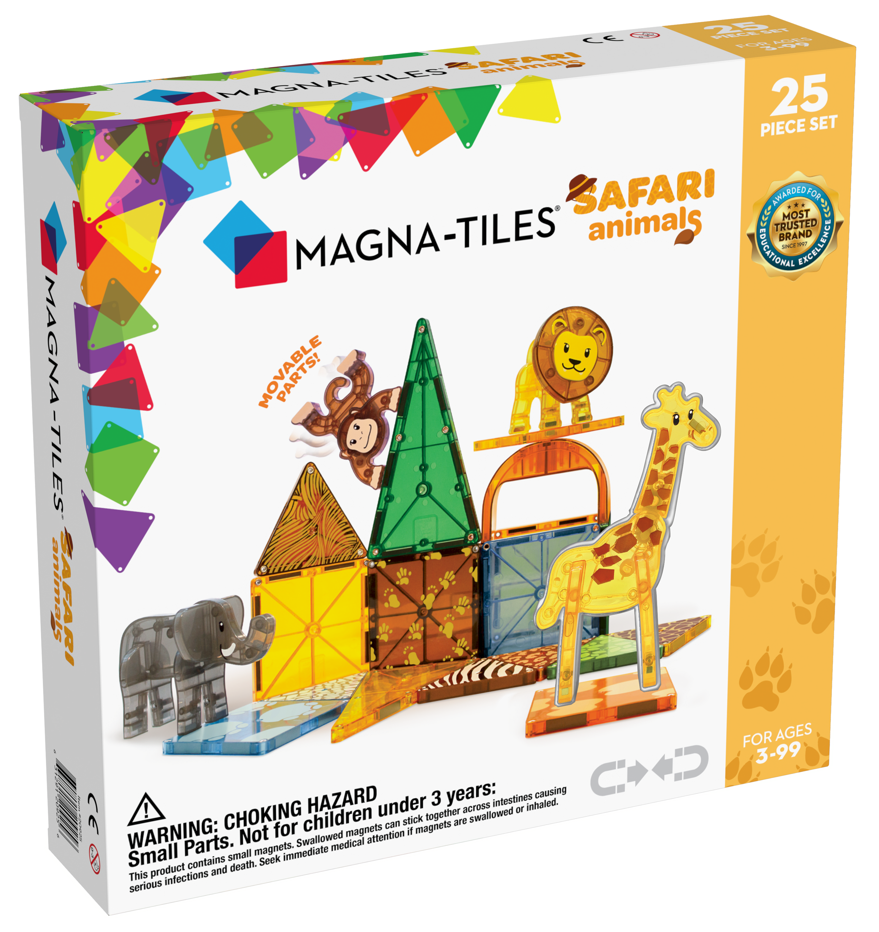 Magna-Tiles® Safari Animals 25-Piece Magnetic Building Toys - Magna-Tiles®