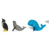 Scale representation of Penguin, Seal, Whale, Polar Bear and Baby Polar Bear MAGNA-TILES® figurines compared to Classic Square tile