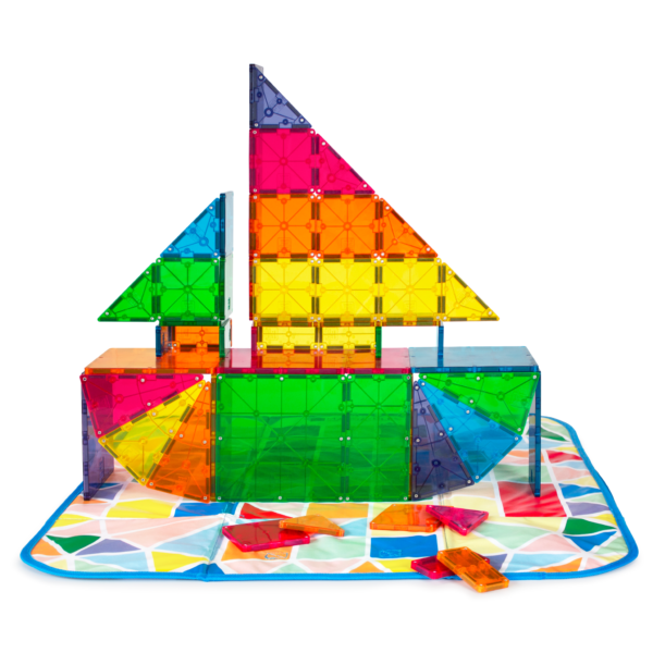 Example of MAGNA-TILES® structure on 2-in-1 Interactive Play-Mat