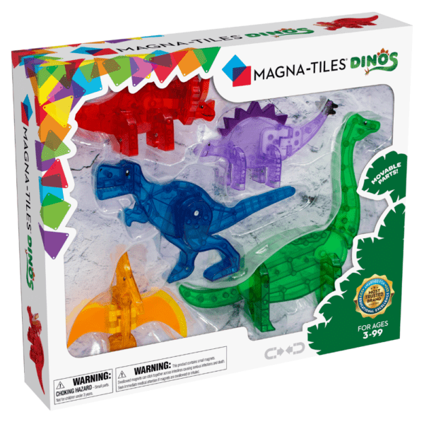 Front of MAGNA-TILES® Dinos 5-Piece Set package