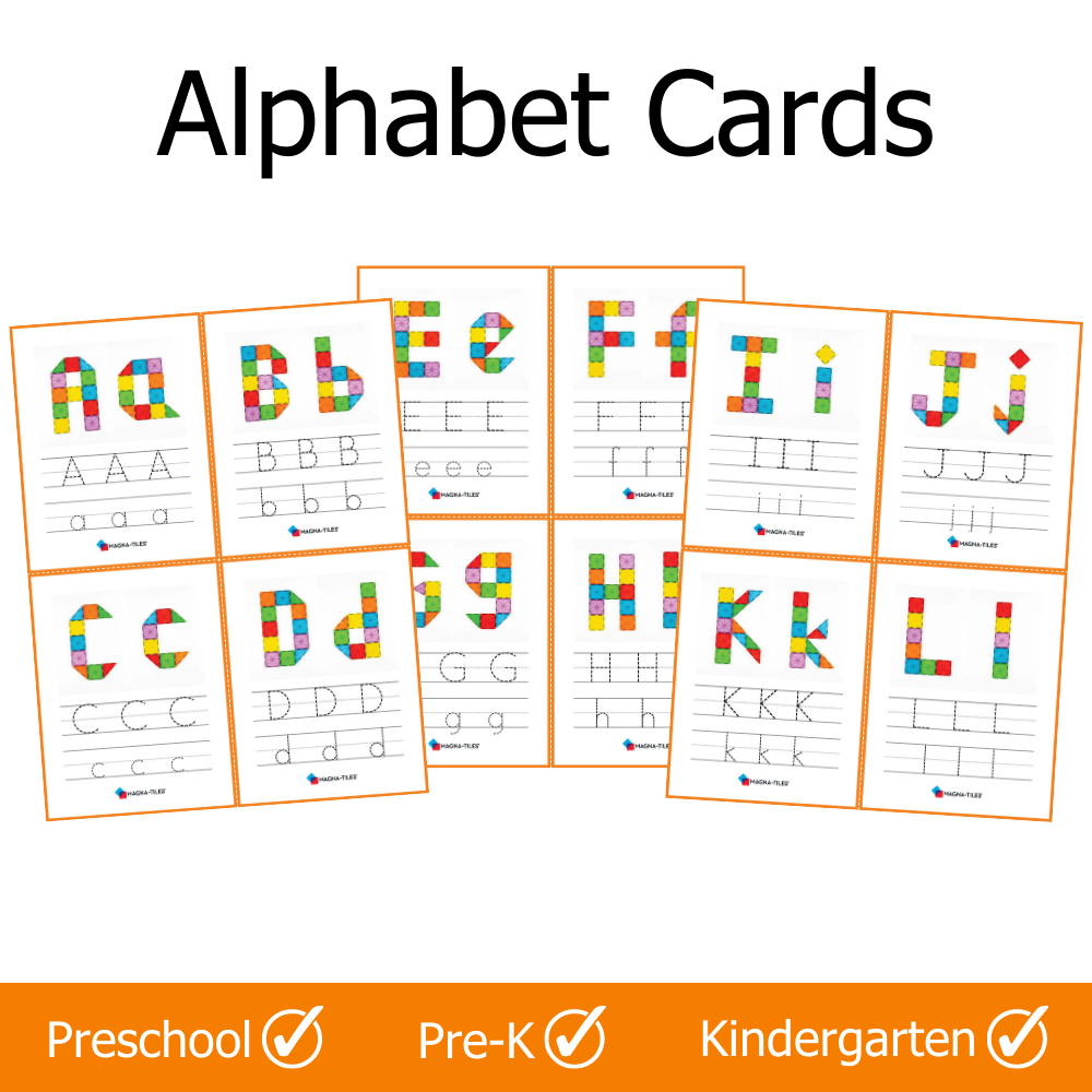 MAGNA-TILES® Alphabet Cards for Preschool, Pre-K, and Kindergarten