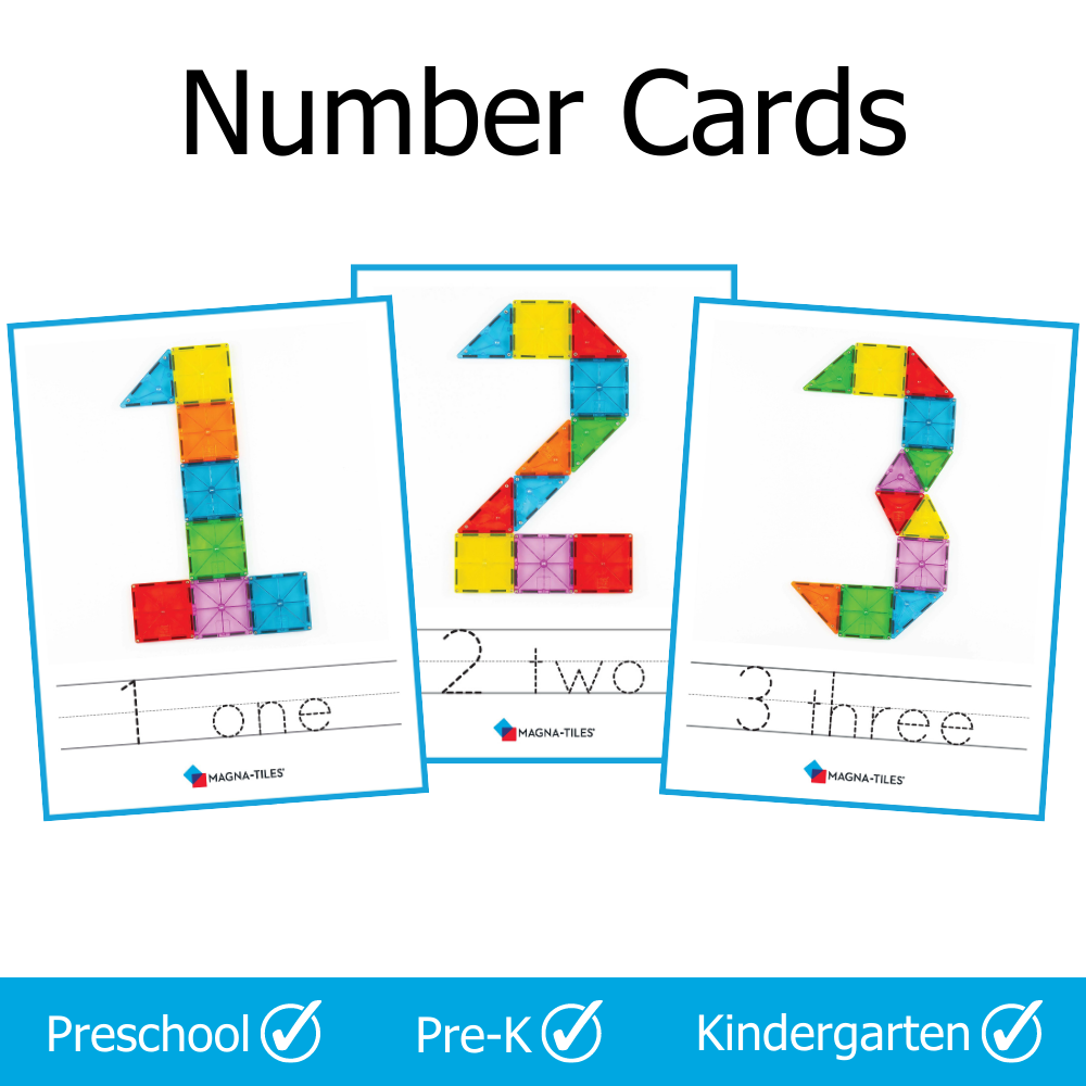 MAGNA-TILES® Number Cards for Preschool, Pre-K, and Kindergarten