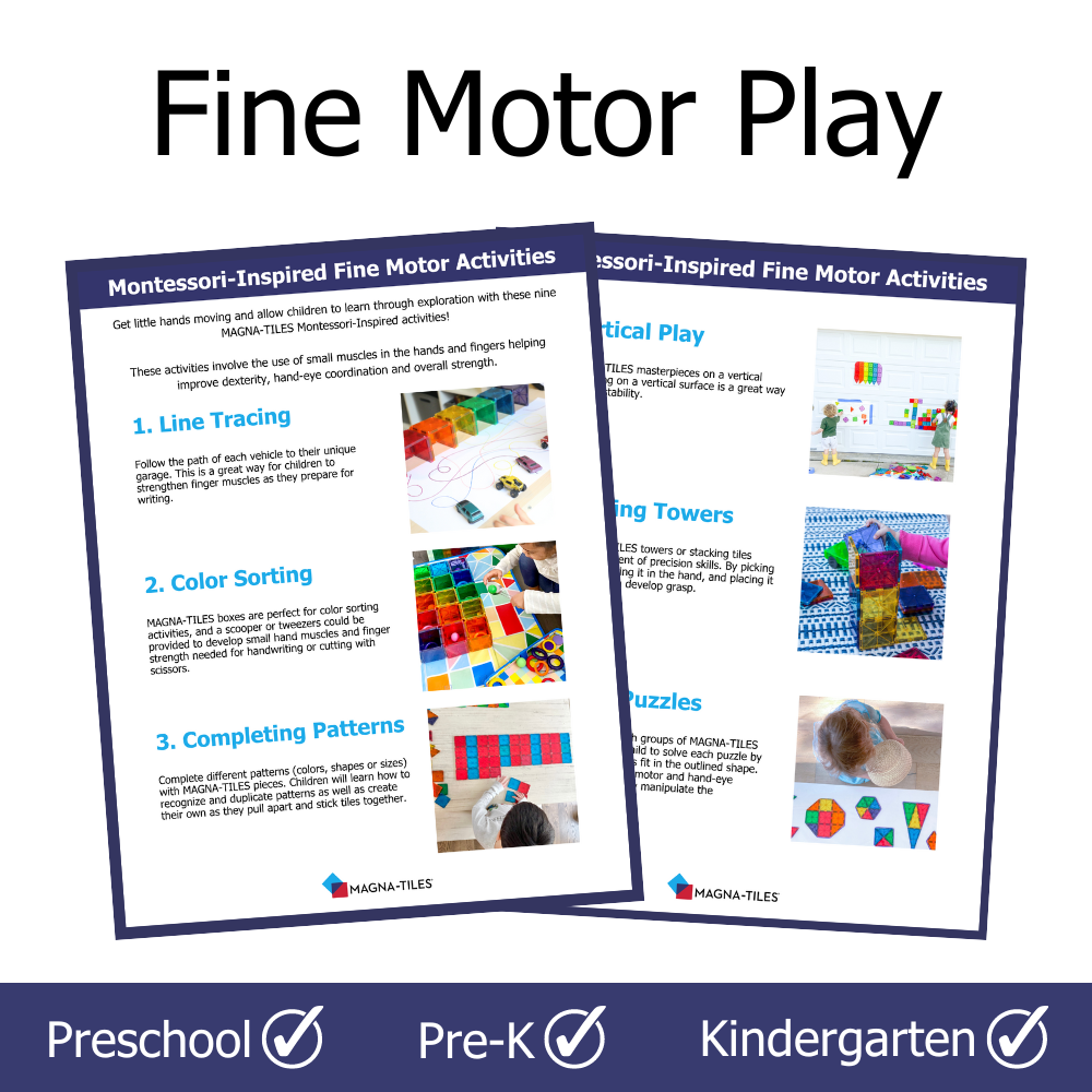 9 MAGNA-TILES® Montessori-Inspired Fine Motor Skill activities for Preschool, Pre-K, and Kindergarten children