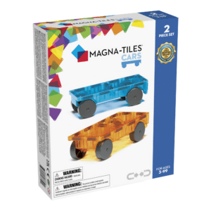 Front of MAGNA-TILES® Cars - Blue & Orange 2 Piece Set package