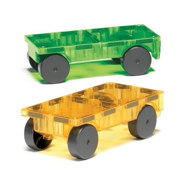 Example of MAGNA-TILES® Cars - Yellow & Green 2 Piece Set Build