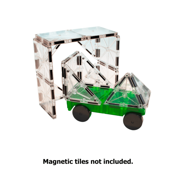 Example of MAGNA-TILES® Cars - Yellow & Green 2 Piece Set Build