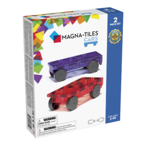 Front of MAGNA-TILES® Cars - Purple & Red 2 Piece Set package