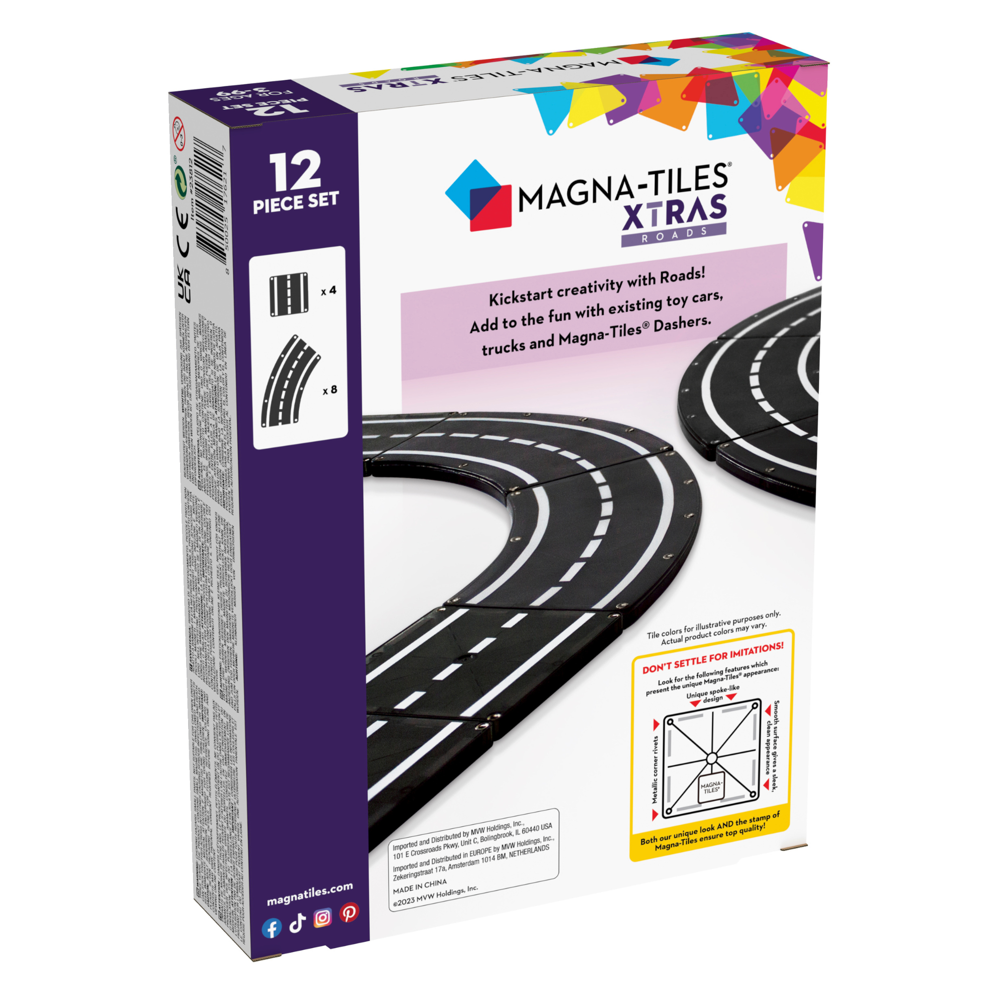 Front of MAGNA-TILES® XTRAS: Roads 12-Piece Set package