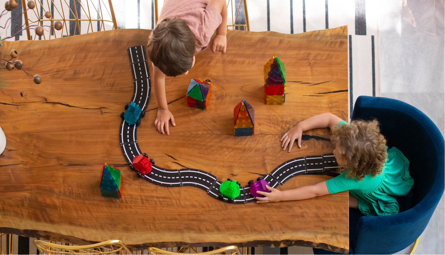 Image of children playing with the Downhill Duo Set
