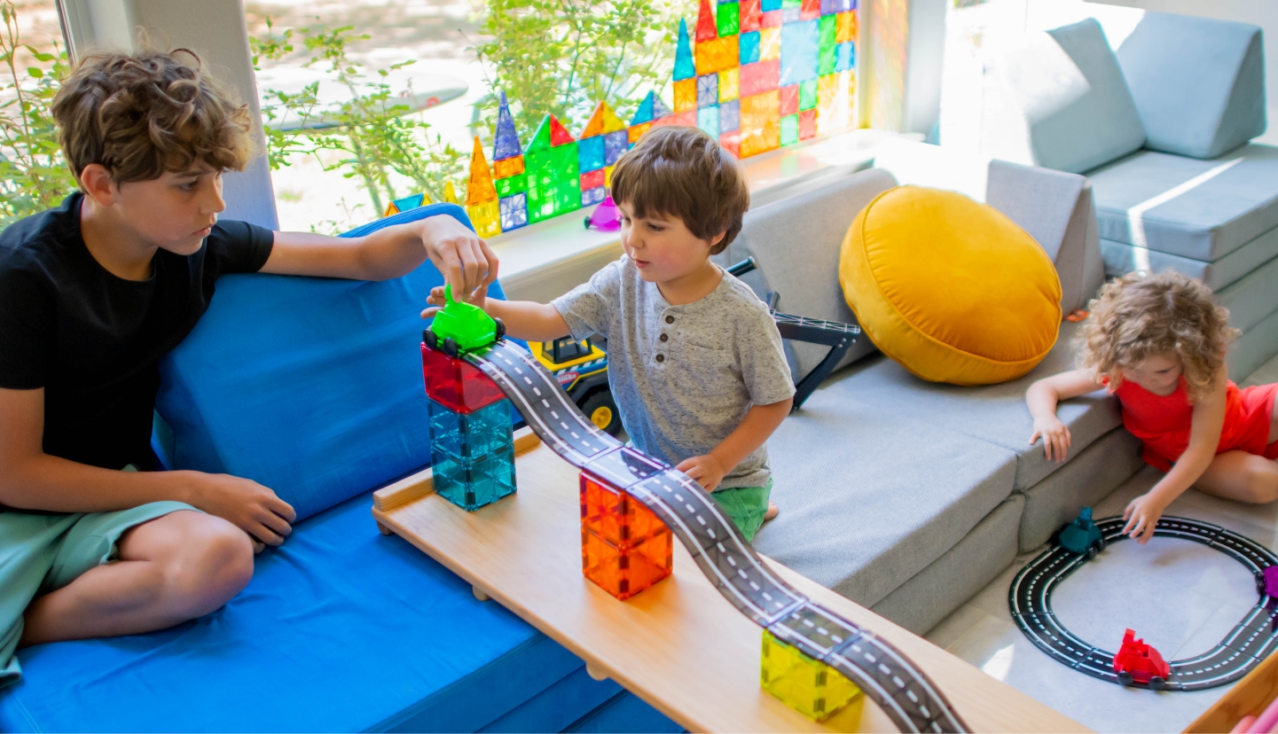 Image of children playing with the Downhill Duo Set