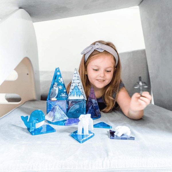 Child playing with MAGNA-TILES Arctic Set