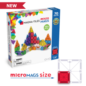 Magna-Tiles Micromags 70-Piece Set featuring small magnetic tiles for building detailed structures